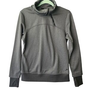HEAD Women's‎ Gray Fleece Pullover Mock Neck Zipper Athletic Sweatshirt Medium